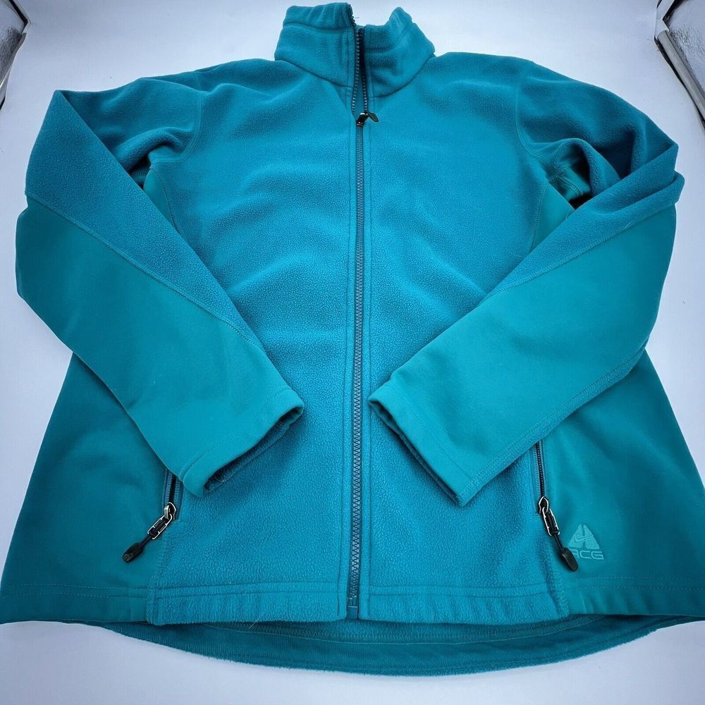 Nike ACG Makalu Women Fleece Full Zip Jacket Teal Size Large